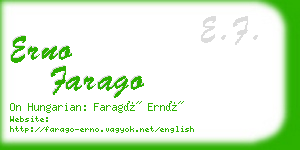 erno farago business card